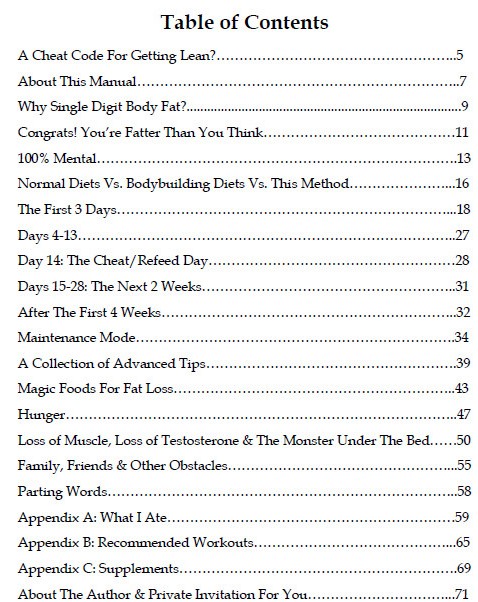 Table Of Content Of Main Manual