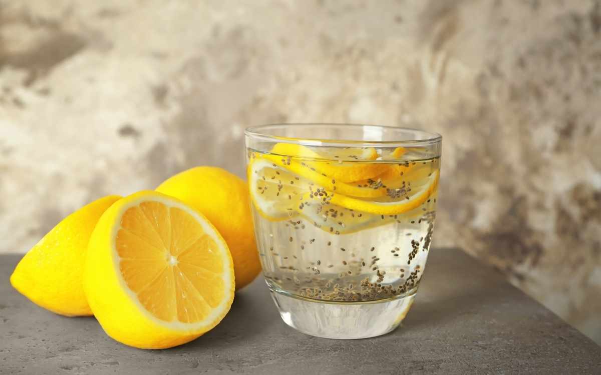 Lemon water with chia seeds: