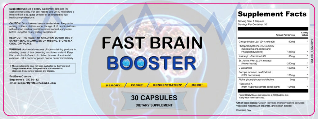 Fast Brain Booster lable