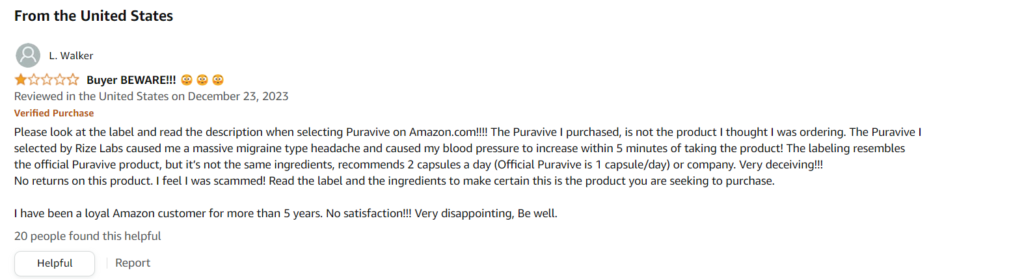 puravive scam on amazon reviews