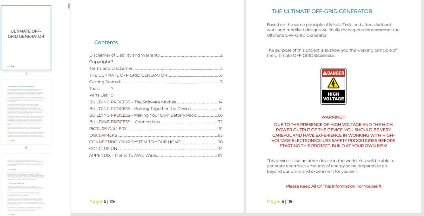 The Main Manual: Ultimate Off Grid Gnerator