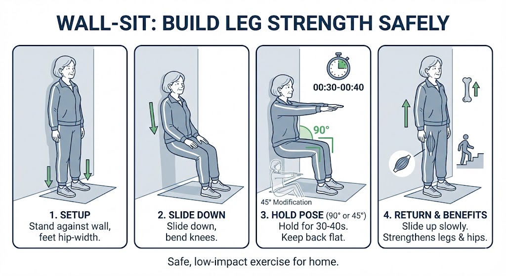 Wall-Sit Build Leg Strength Safely