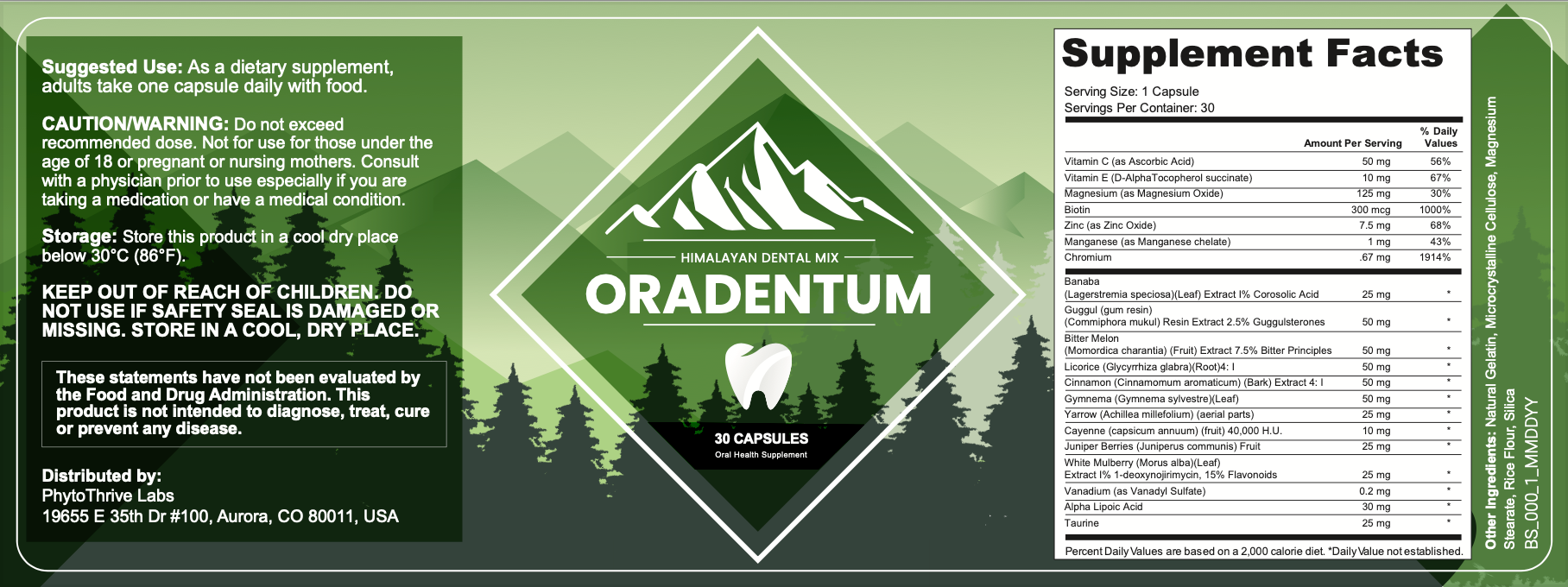 Oradentum Ingredients: Exact Formula