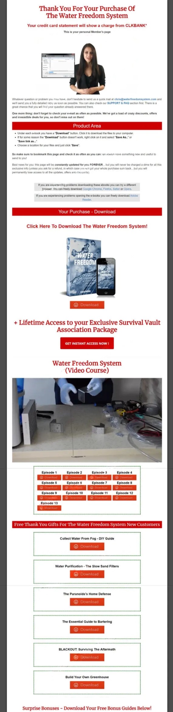 Water freedom member area