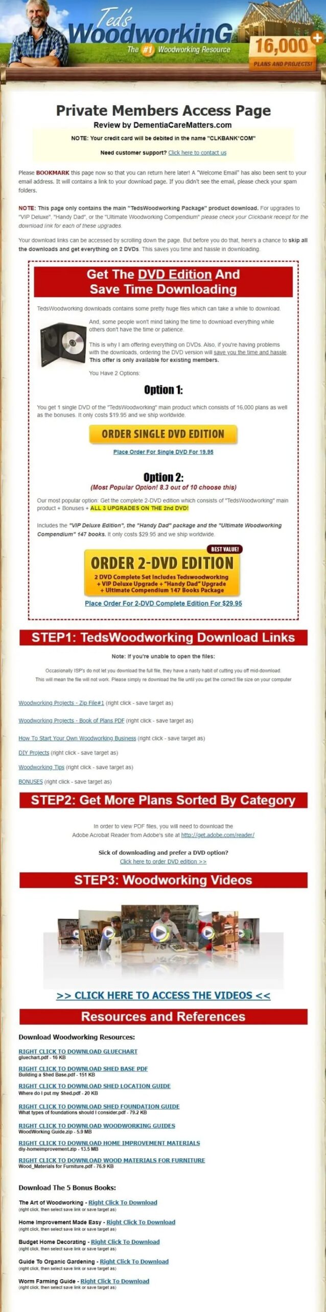 Member's Area: The Ted’s Woodworking