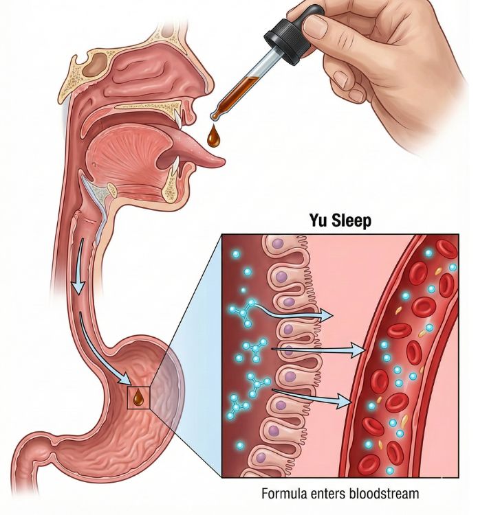Yu Sleep formula enters your bloodstream