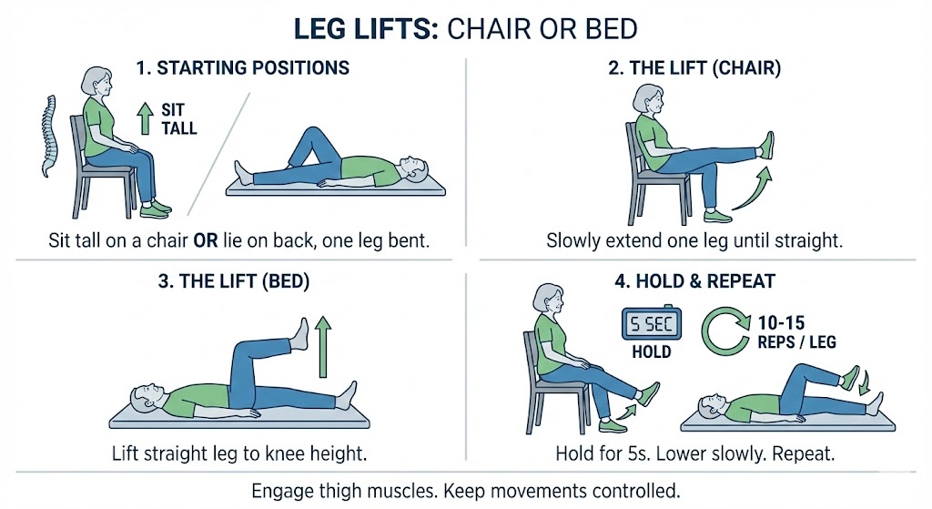 Leg Lifts (Chair or Bed)
