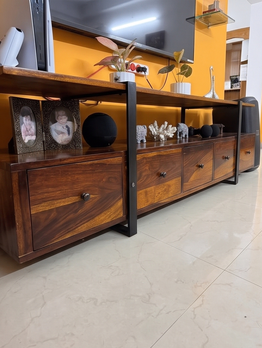 VEER LAXMI Sheesham Wood TV Unit
